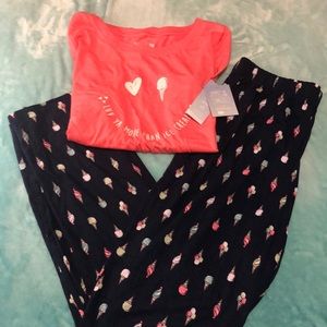 Small Two Piece Ice-cream Pajama Set